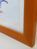 風水花文字(サイズB)木製オレンジ色(白マットに黄色枠)