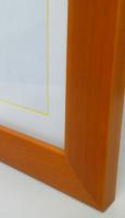 風水花文字(サイズB)木製オレンジ色(白マットに黄色枠)